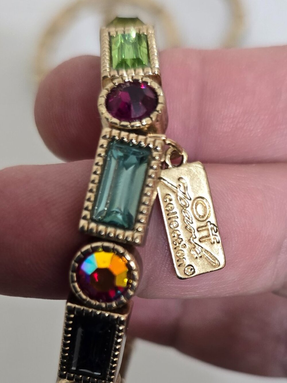 Off Park Bracelet Set (3), Gold-Tone stretchy bracelets w/ Multi-Colored Stones